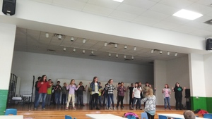 Students Practice for Christmas program